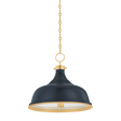 Hudson Valley Lighting Painted No.1 Aged Brass/darkest Blue 18W x 18L x 16H Pendant