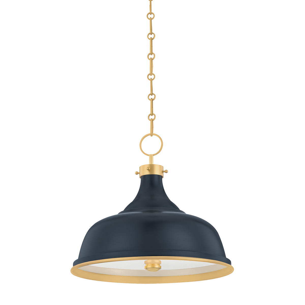 Hudson Valley Lighting Painted No.1 Aged Brass/darkest Blue 18W x 18L x 16H Pendant