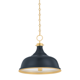 Hudson Valley Lighting Painted No.1 Aged Brass/darkest Blue 18W x 18L x 16H Pendant