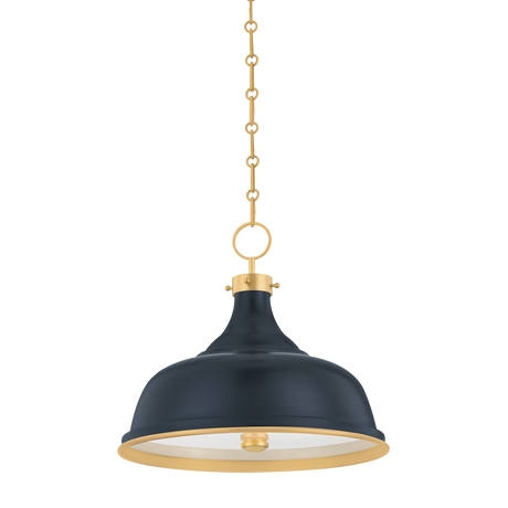 Hudson Valley Lighting Painted No.1 Aged Brass/darkest Blue 18W x 18L x 16H Pendant