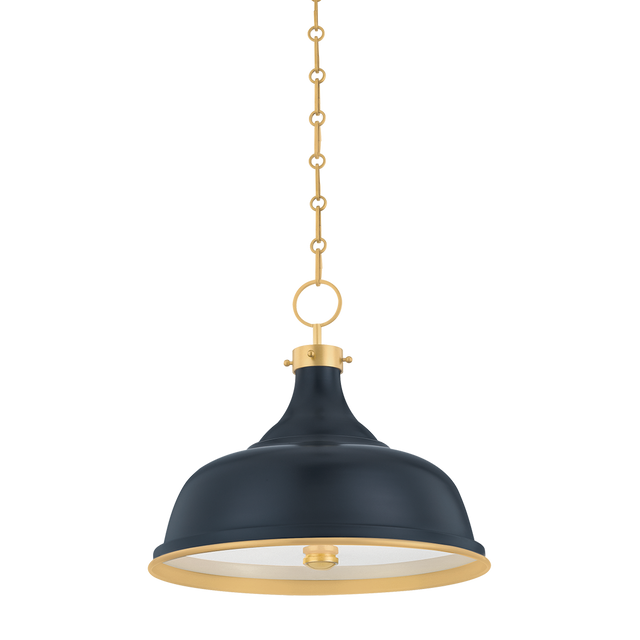Hudson Valley Lighting Painted No.1 Aged Brass/darkest Blue 18W x 18L x 16H Pendant