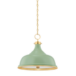Hudson Valley Lighting Painted No.1 Aged Brass/leaf Green Combo 18W x 18L x 16H Pendant