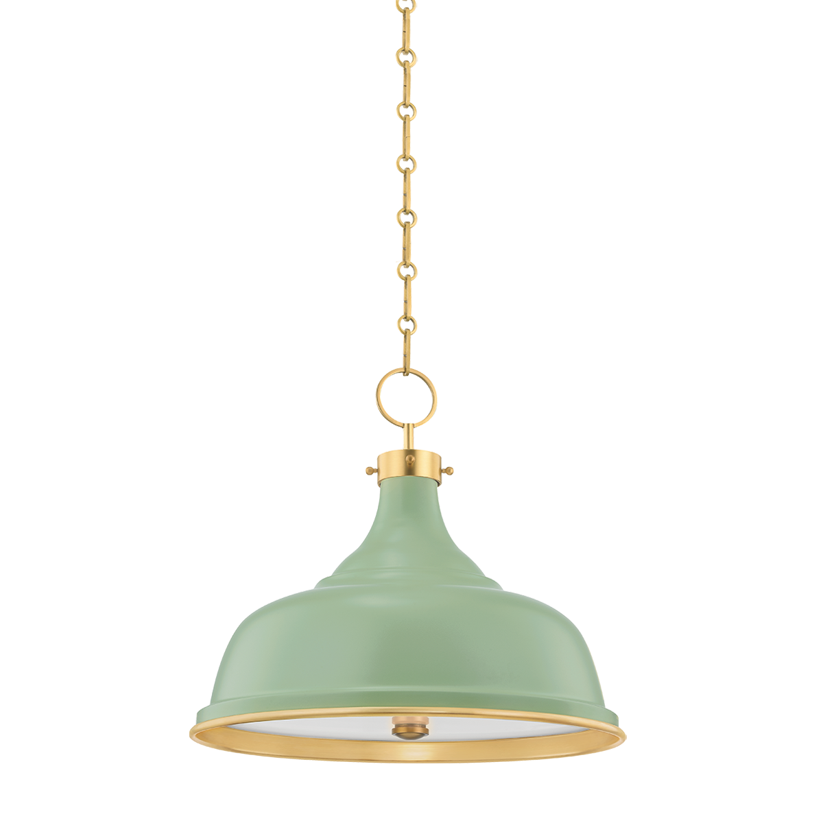 Hudson Valley Lighting Painted No.1 Aged Brass/leaf Green Combo 18W x 18L x 16H Pendant