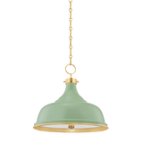 Hudson Valley Lighting Painted No.1 Aged Brass/leaf Green Combo 18W x 18L x 16H Pendant