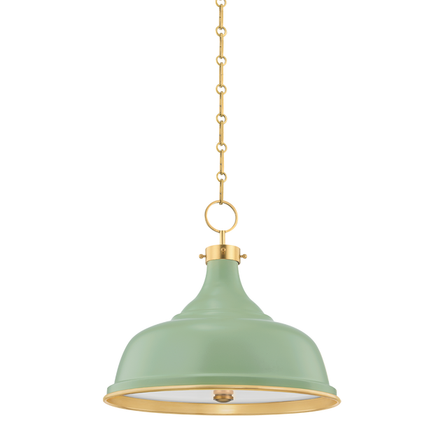 Hudson Valley Lighting Painted No.1 Aged Brass/leaf Green Combo 18W x 18L x 16H Pendant