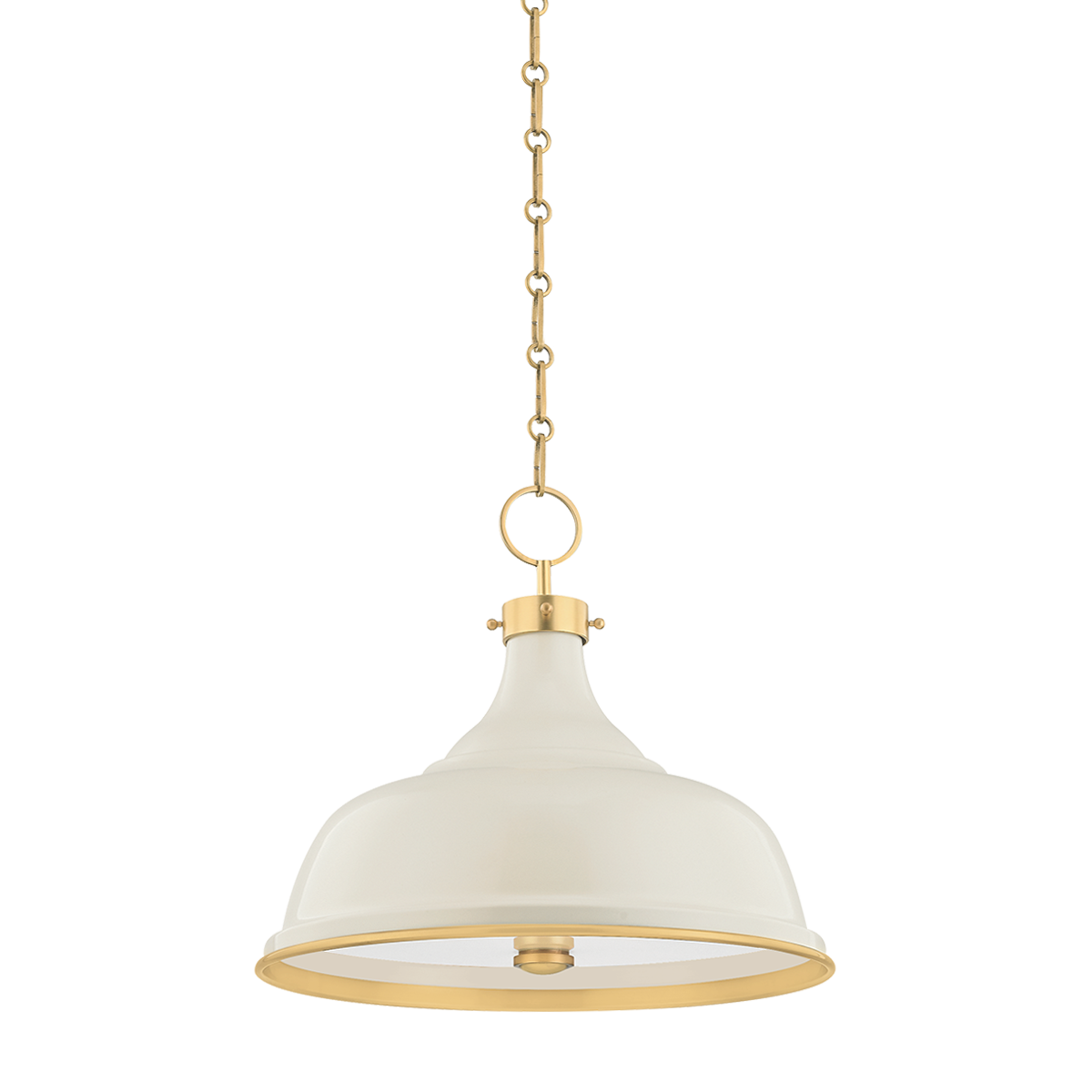 Hudson Valley Lighting Painted No.1 Aged Brass/off White 18W x 18L x 16H Pendant
