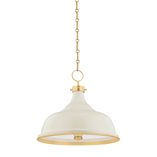 Hudson Valley Lighting Painted No.1 Aged Brass/off White 18W x 18L x 16H Pendant