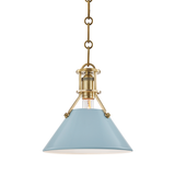 Hudson Valley Lighting Painted No.2 Aged Brass/blue Bird 9.5W x 9.5L x 9.25H Pendant