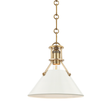 Hudson Valley Lighting Painted No.2 Aged Brass/off White 9.5W x 9.5L x 9.25H Pendant