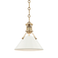 Hudson Valley Lighting Painted No.2 Aged Brass/off White 9.5W x 9.5L x 9.25H Pendant