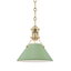 Hudson Valley Lighting Painted No.2 Aged Brass/leaf Green Combo 9.5W x 9.5L x 9.25H Pendant