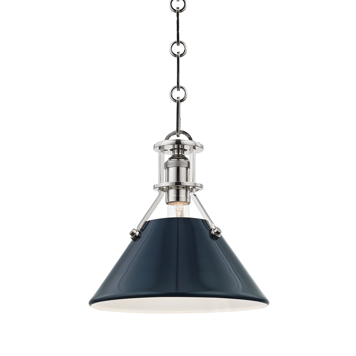 Hudson Valley Lighting Painted No.2 Polished Nickel/darkest Blue 9.5W x 9.5L x 9.25H Pendant