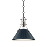 Hudson Valley Lighting Painted No.2 Polished Nickel/darkest Blue 9.5W x 9.5L x 9.25H Pendant