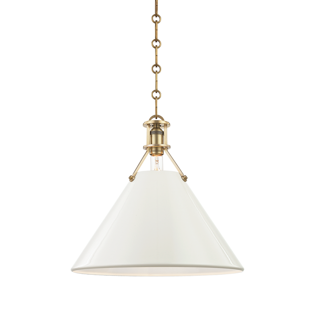 Hudson Valley Lighting Painted No.2 Aged Brass/off White 16W x 16L x 14.5H Pendant