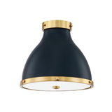 Hudson Valley Lighting Painted No. 3 Aged Brass/darkest Blue 12.5W x 12.5L x 11H Flush Mount