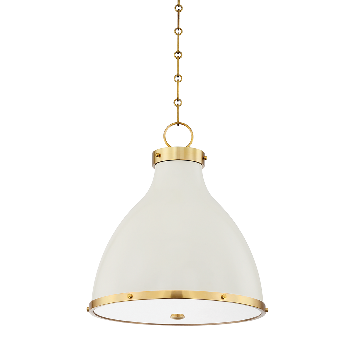 Hudson Valley Lighting Painted No. 3 Aged Brass/off White 16.5W x 16.5L x 18.5H Pendant