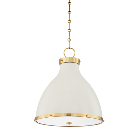 Hudson Valley Lighting Painted No. 3 Aged Brass/off White 16.5W x 16.5L x 18.5H Pendant