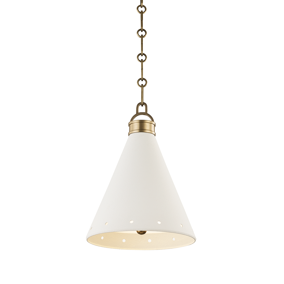 Hudson Valley Lighting Plaster No.1 Aged Brass/white Plaster 10W x 10L x 13H Pendant