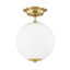 Hudson Valley Lighting Sphere No.1 Aged Brass 10W x 10L x 13.75H Semi-Flush Mount