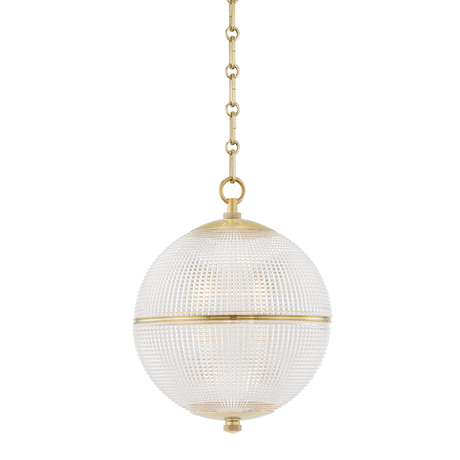 Hudson Valley Lighting Sphere No. 3 Aged Brass 13W x 13L x 16.75H Pendant