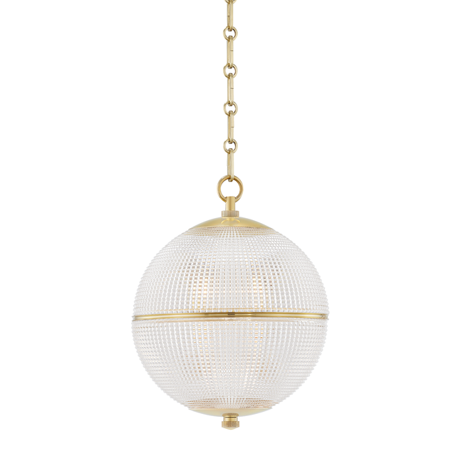 Hudson Valley Lighting Sphere No. 3 Aged Brass 13W x 13L x 16.75H Pendant