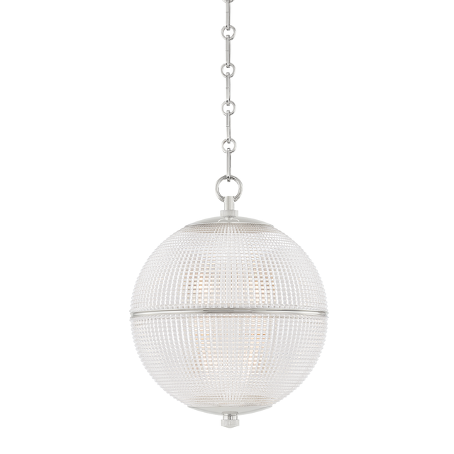 Hudson Valley Lighting Sphere No. 3 Polished Nickel 13W x 13L x 16.75H Pendant