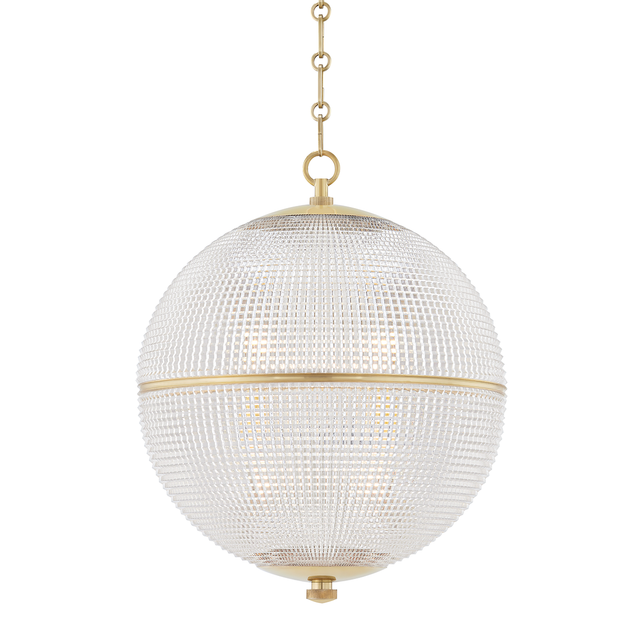 Hudson Valley Lighting Sphere No. 3 Aged Brass 18.25W x 18.25L x 22.75H Pendant