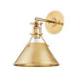 Hudson Valley Lighting Metal No. 2 Aged Brass 9.5W x 9.5L x 12H Wall Sconce