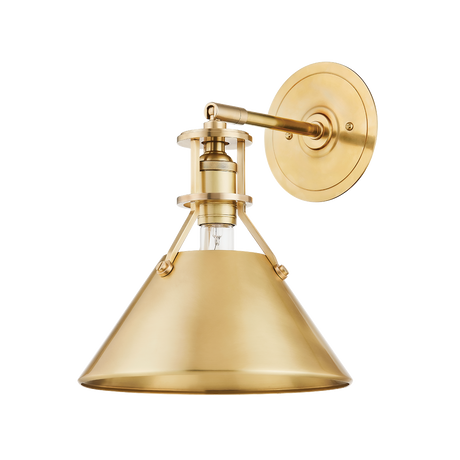 Hudson Valley Lighting Metal No. 2 Aged Brass 9.5W x 9.5L x 12H Wall Sconce