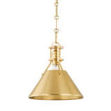 Hudson Valley Lighting Metal No. 2 Aged Brass 9.5W x 9.5L x 9.25H Pendant