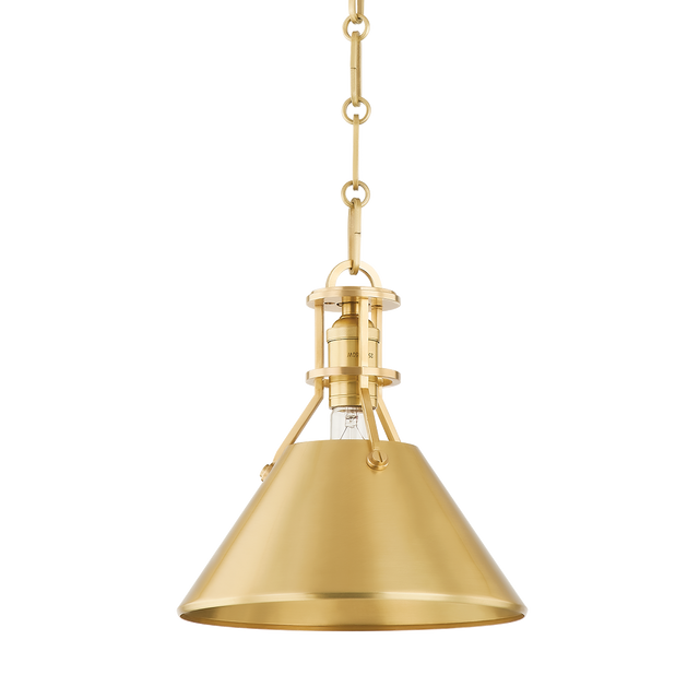 Hudson Valley Lighting Metal No. 2 Aged Brass 9.5W x 9.5L x 9.25H Pendant
