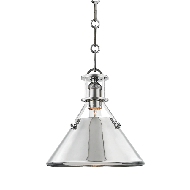 Hudson Valley Lighting Metal No. 2 Polished Nickel 9.5W x 9.5L x 9.25H Pendant