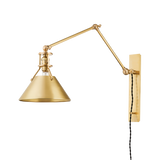 Hudson Valley Lighting Metal No. 2 Aged Brass 9.5W x 9.5L x 45H Wall Sconce