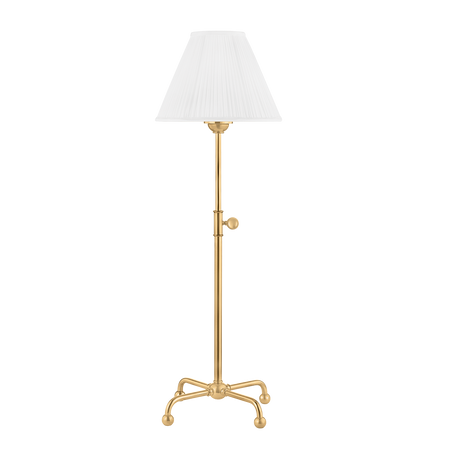 Hudson Valley Lighting Classic No.1 Aged Brass 10W x 10L x 24H Table Lamp