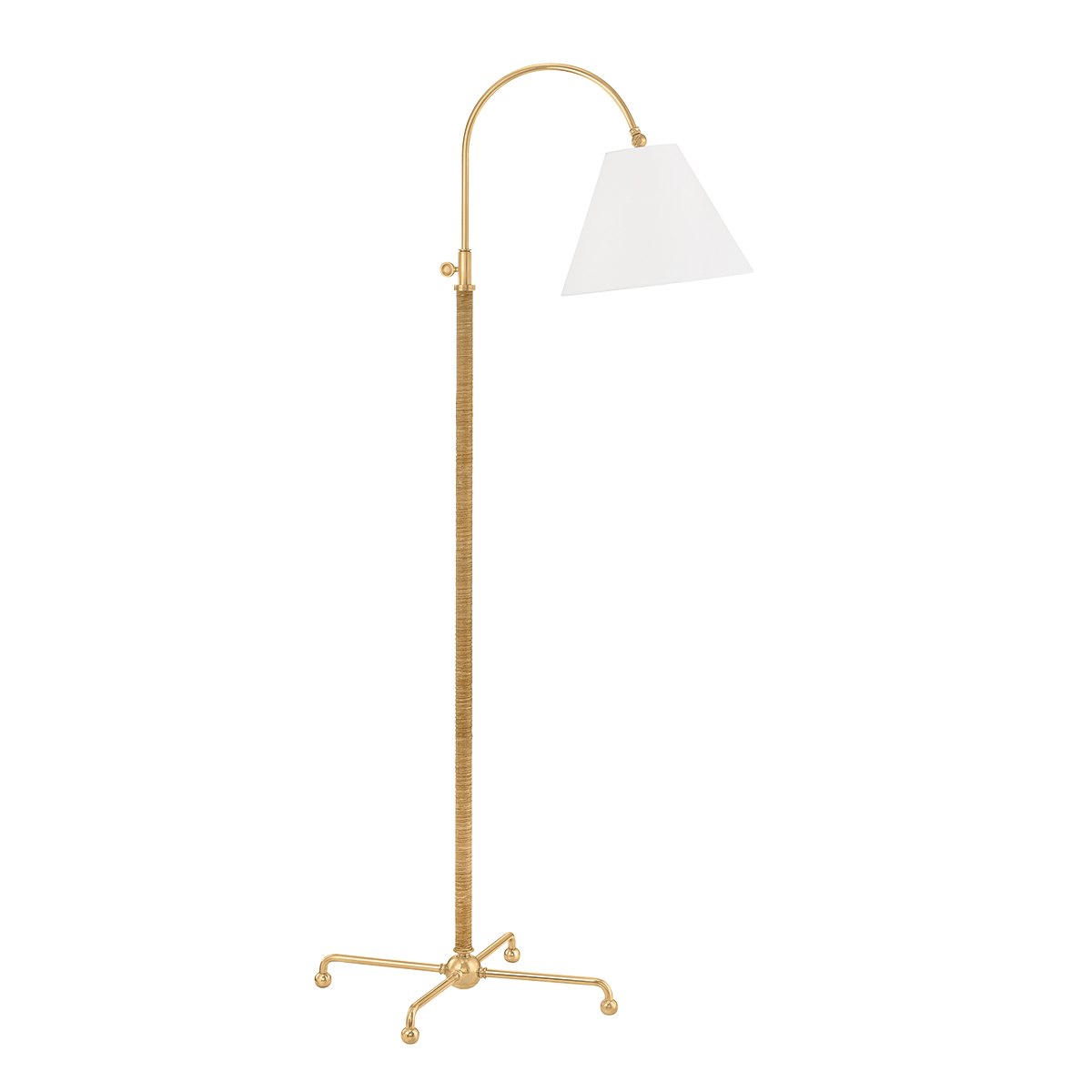 Hudson Valley Lighting Curves No.1 Aged Brass 30.5W x 30.5L x 62.25H Floor Lamp