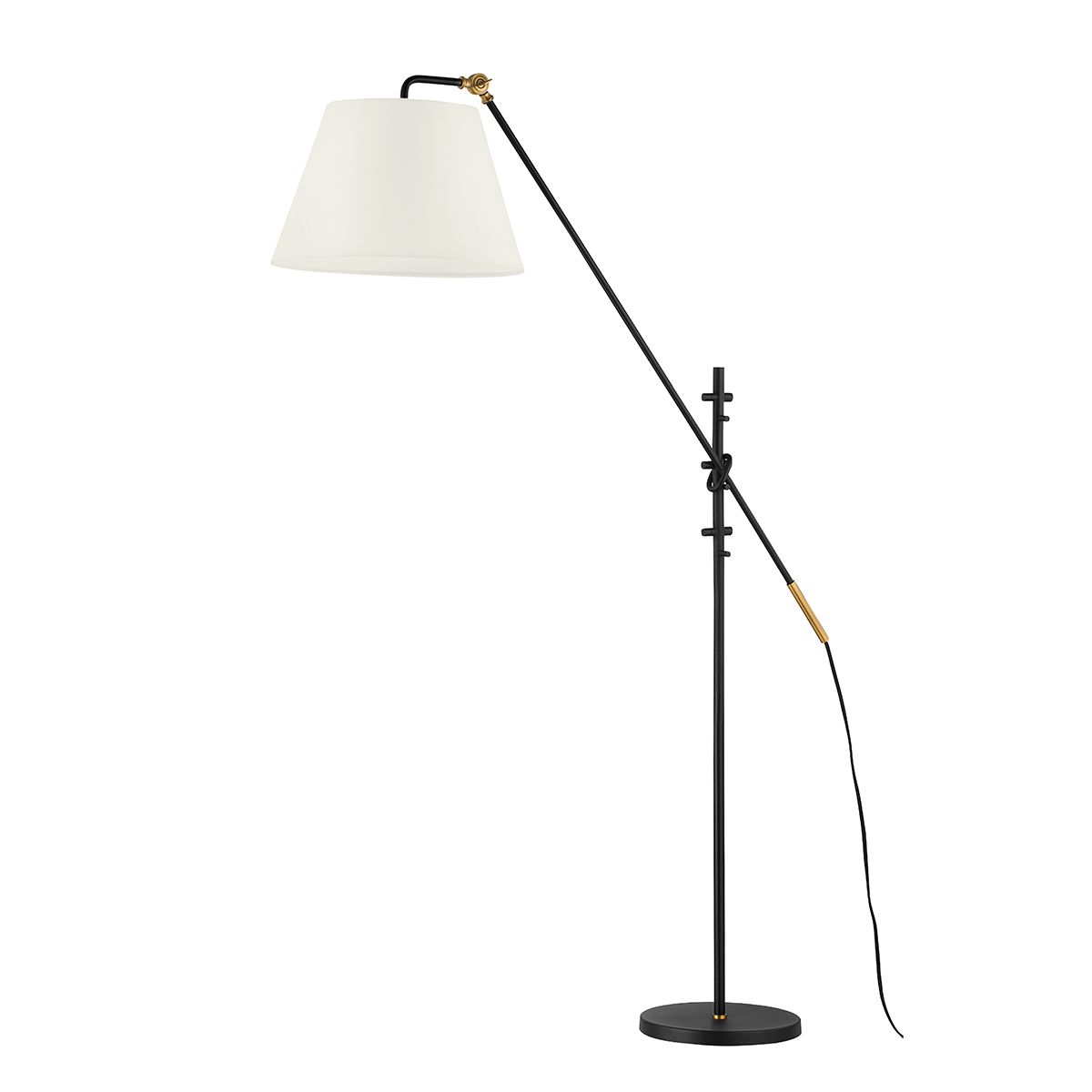 Troy Lighting Navin PATINA BRASS/TEXTURED BLACK 16.25W x 29.75L x 64.75H Floor Lamp