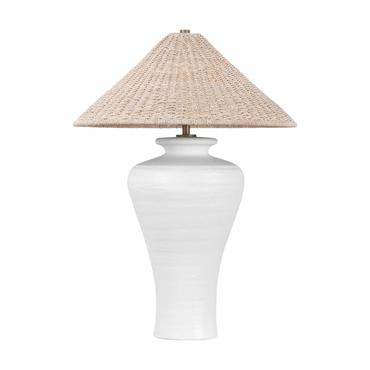 Troy Lighting Pezante Patina Brass/Ceramic Loft White 22W x 22L x 30H Table Lamp