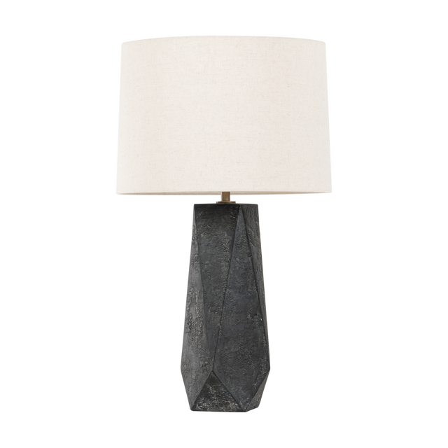 Troy Lighting Coronado Patina Brass/Ceramic Ash Black 17W x 17L x 29H Table Lamp