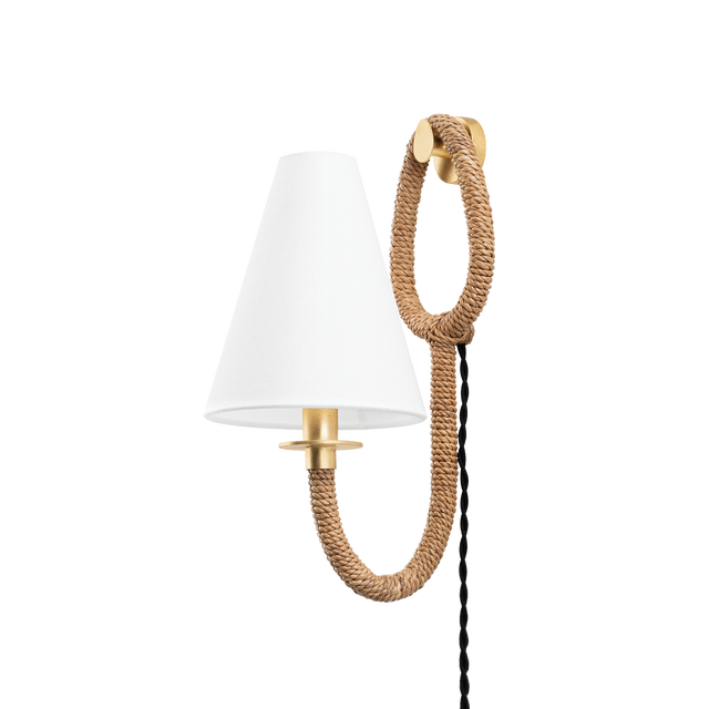 Troy Lighting Deaver Vintage Gold Leaf 6.5W x 6.5L x 14.5H Wall Sconce