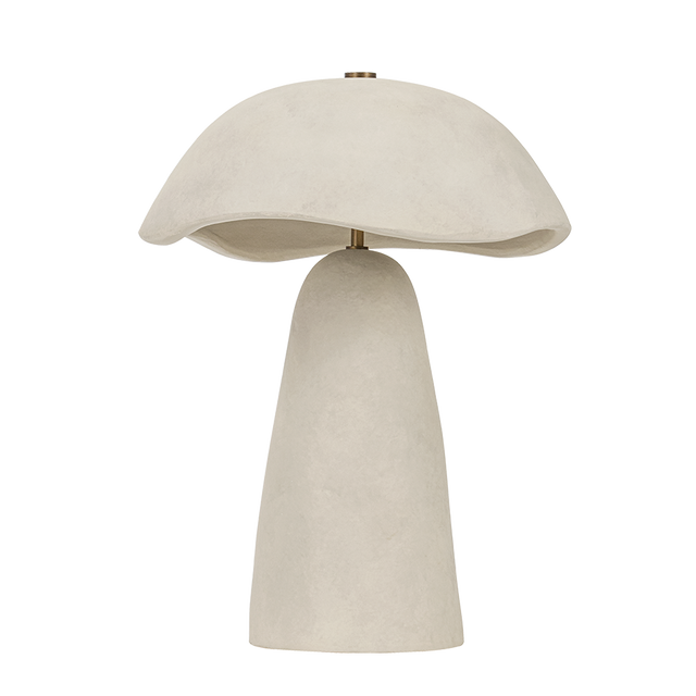 Troy Lighting Soloma Patina Brass/Ceramic Artisan White 16W x 16L x 20.75H Table Lamp