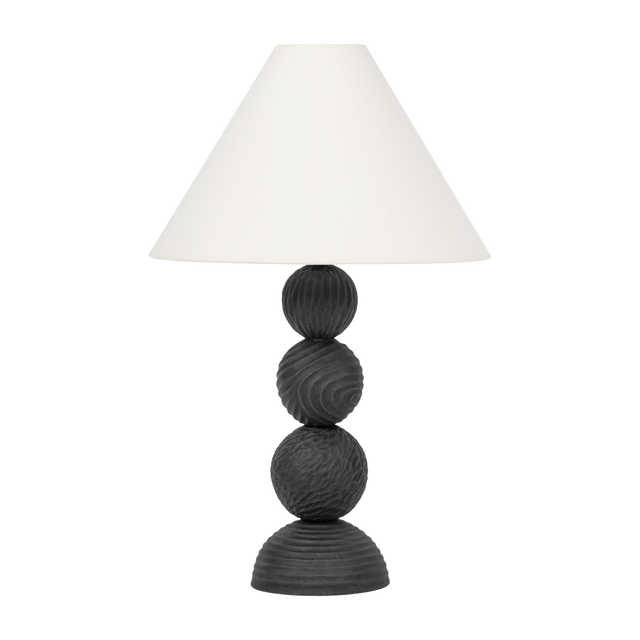 Troy Lighting Miela Forged Iron/Ceramic Black Motif 19W x 19L x 30H Table Lamp