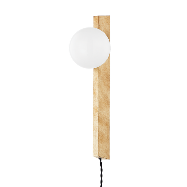 Troy Lighting Brisbane VINTAGE GOLD LEAF 5W x 5L x 18.5H Wall Sconce