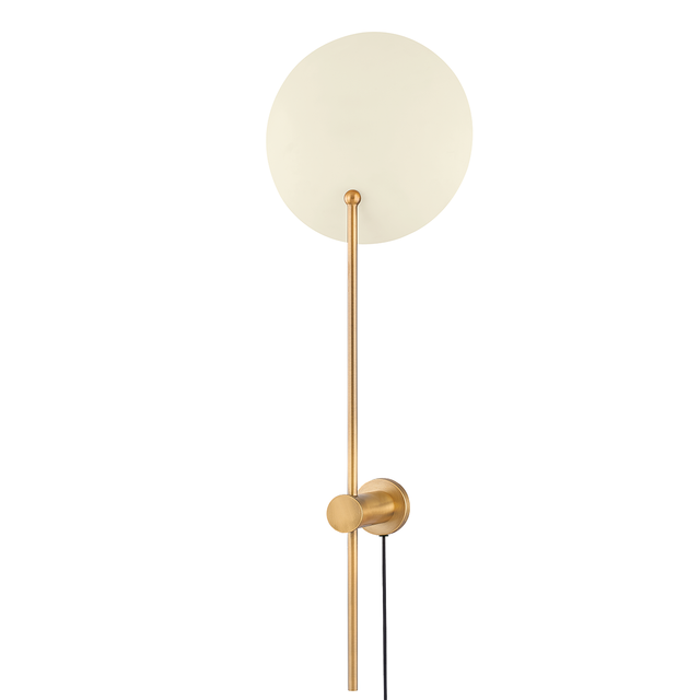 Troy Lighting Leif PATINA BRASS AND SOFT SAND 10.25W x 10.25L x 31.25H Wall Sconce