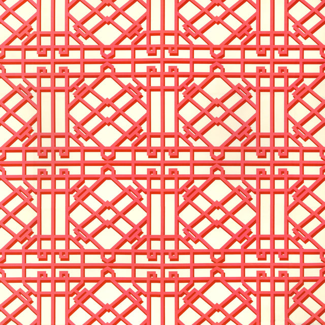 Brunschwig & Fils PAVILION TRELLIS RED Fabric