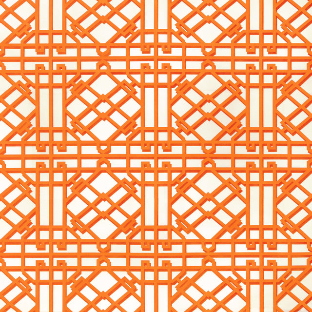 Brunschwig & Fils PAVILION TRELLIS ORANGE Fabric