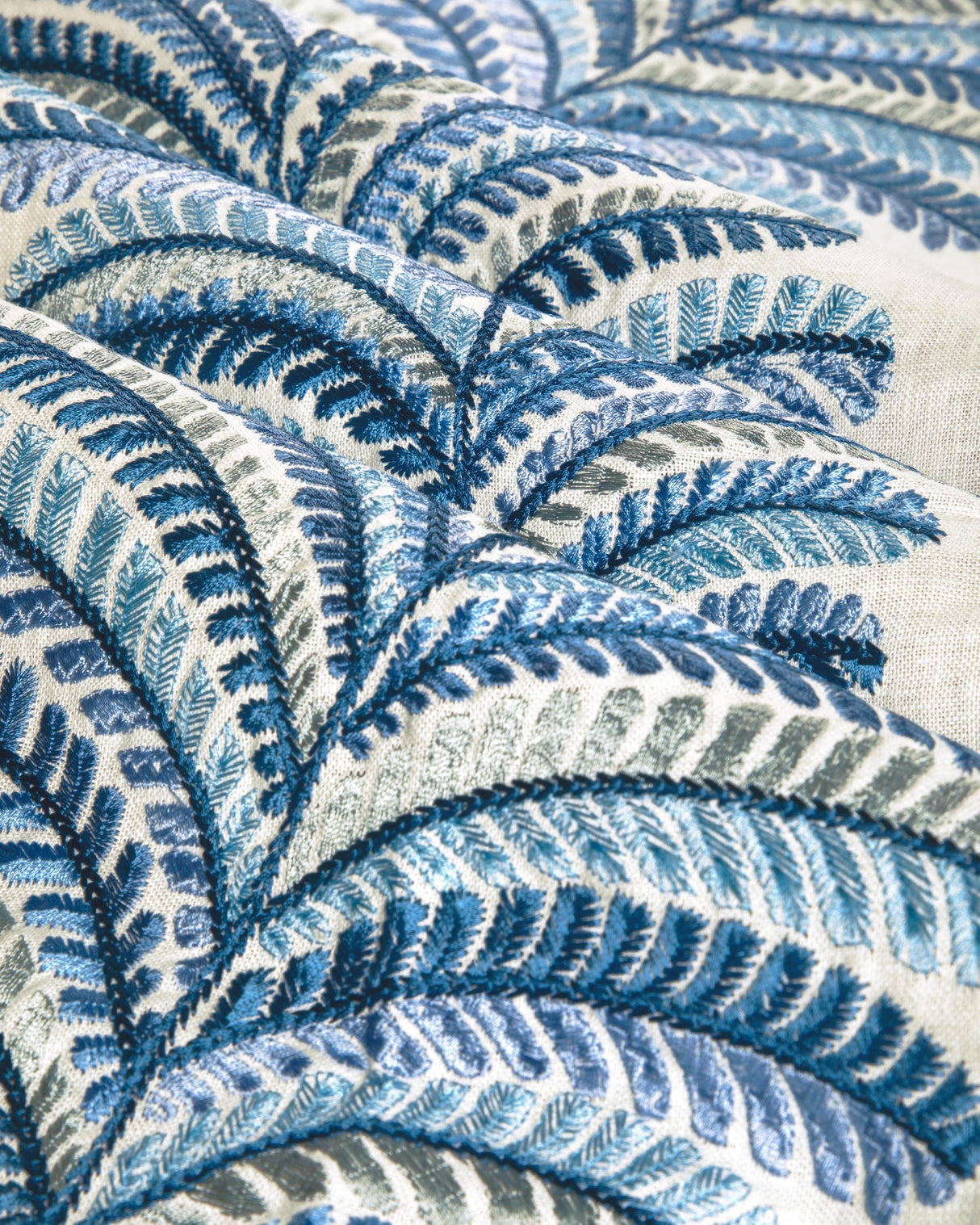 Brunschwig & Fils ROWAN EMB BLUE Drapery Fabric