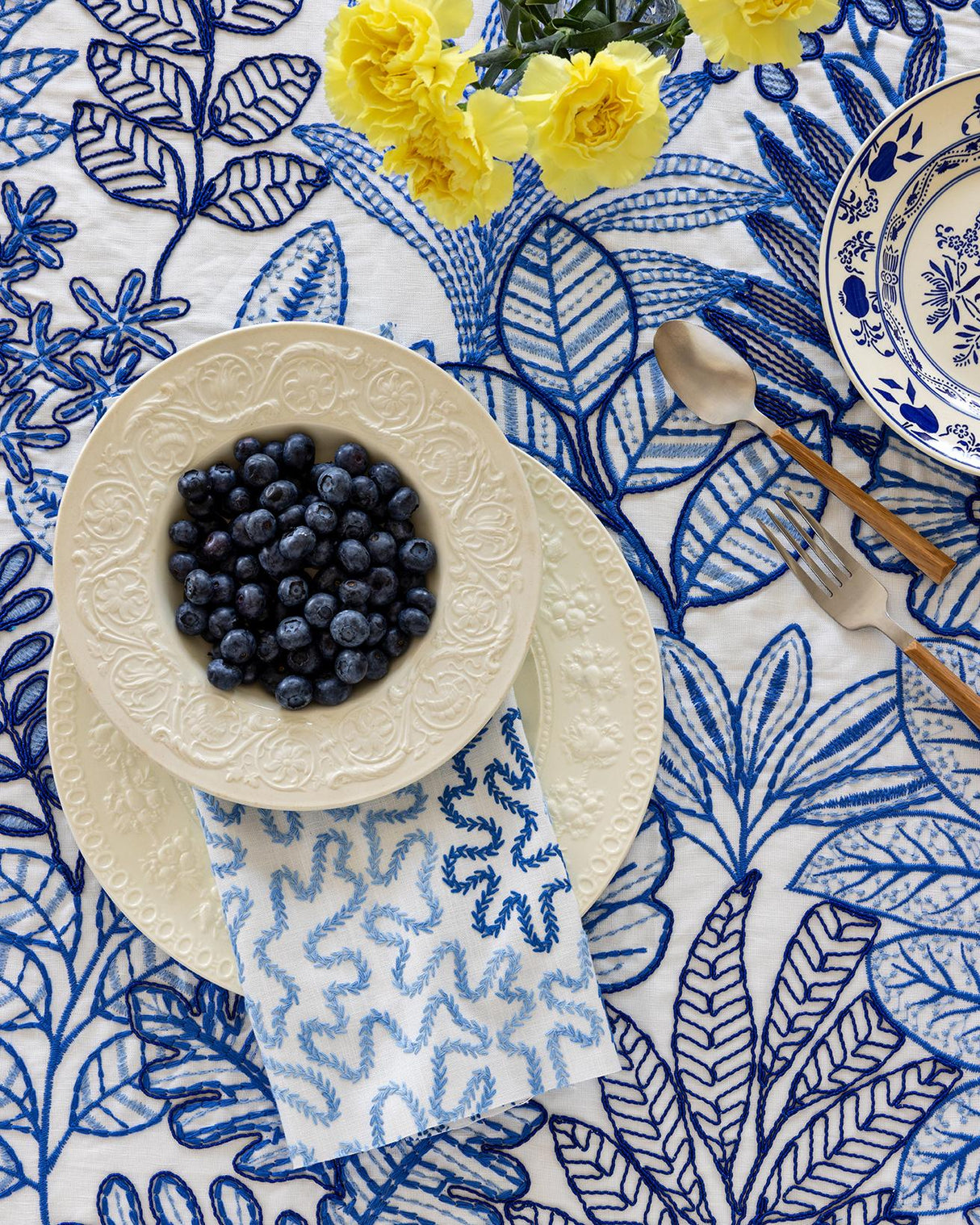 Brunschwig & Fils BRAMBLE EMB BLUE Drapery Fabric