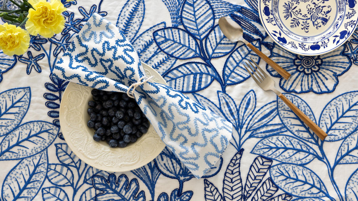 Brunschwig & Fils BRAMBLE EMB BLUE Drapery Fabric