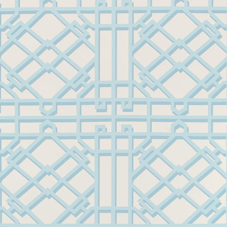 Brunschwig & Fils PAVILION TRELLIS AQUA Wallpaper
