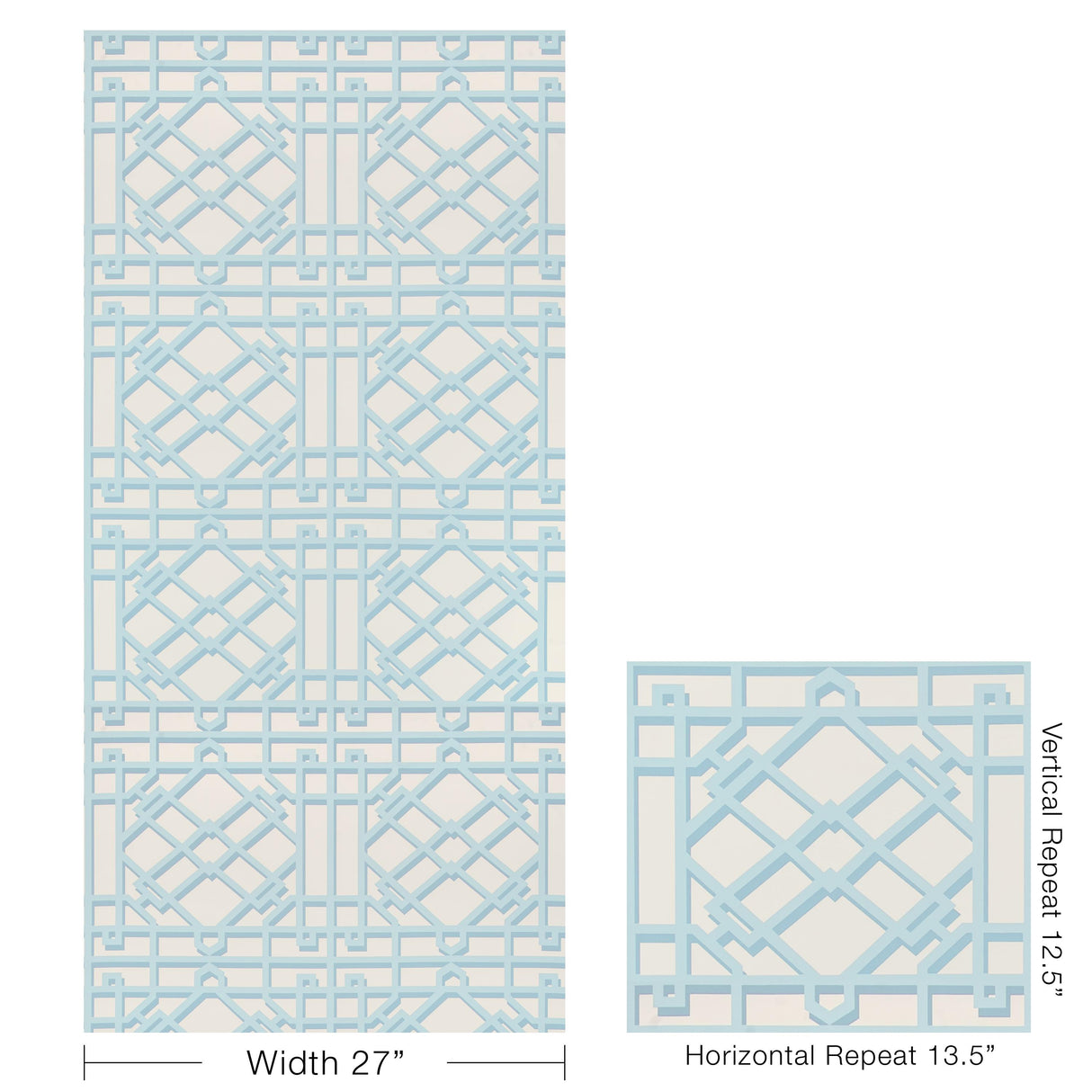 Brunschwig & Fils PAVILION TRELLIS AQUA Wallpaper